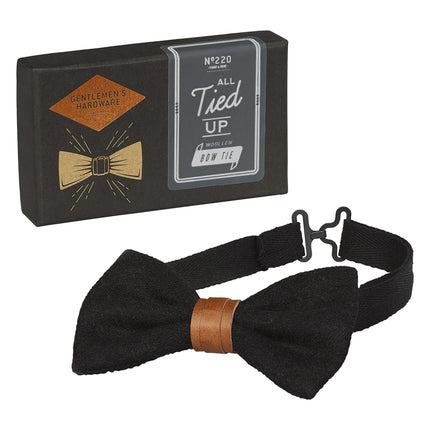 Gentlemen's Hardware Woollen Bow Tie - Black