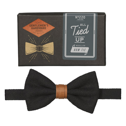 Gentlemen's Hardware Woollen Bow Tie - Black