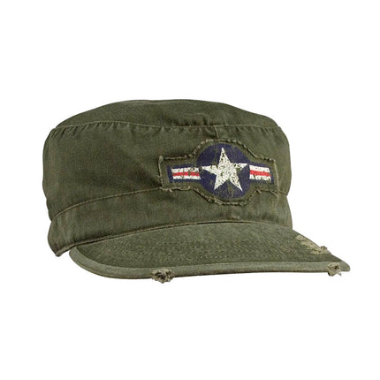 Vintage Air Corps Distressed Fatigue Military Combat Cadet Cap