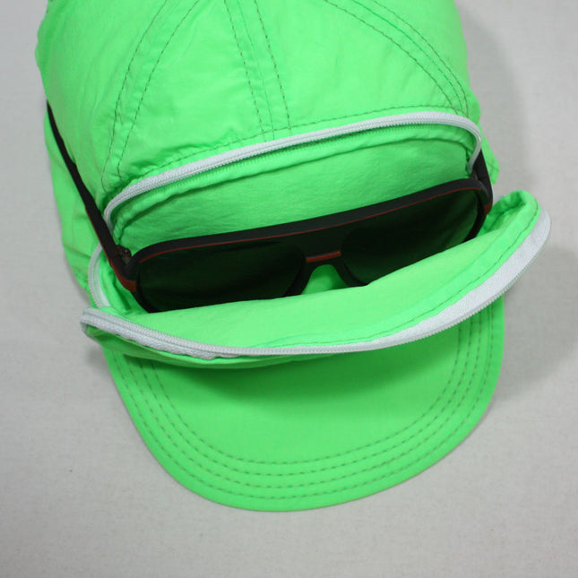 Cap Sac Adjustable Cap with Pocket  Neon Green