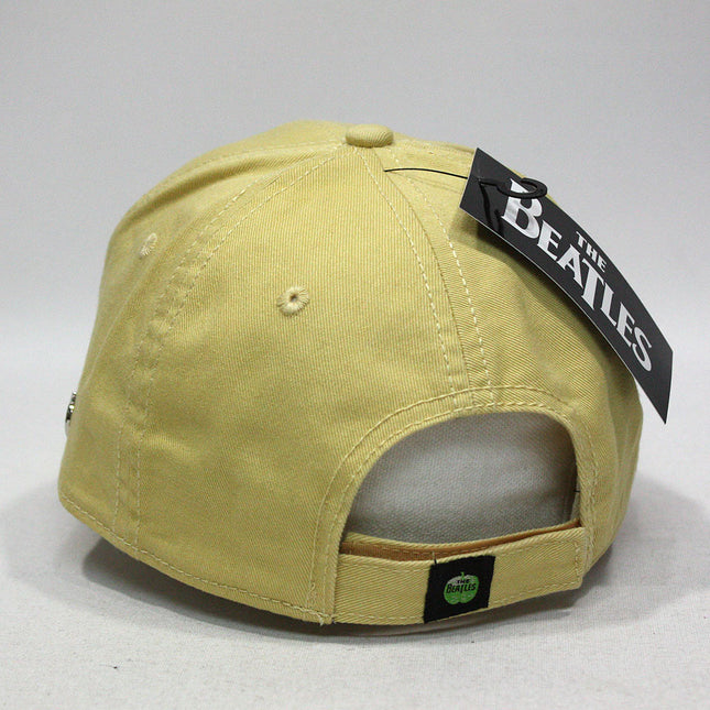 The Beatles Classic Drop T Logo Cream Distressed Adjustable Baseball Cap