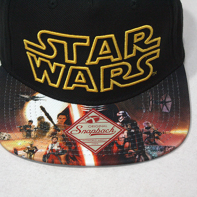 Star Wars Episode 7 Poster Sublimated Flat Brim Snapback Baseball Cap