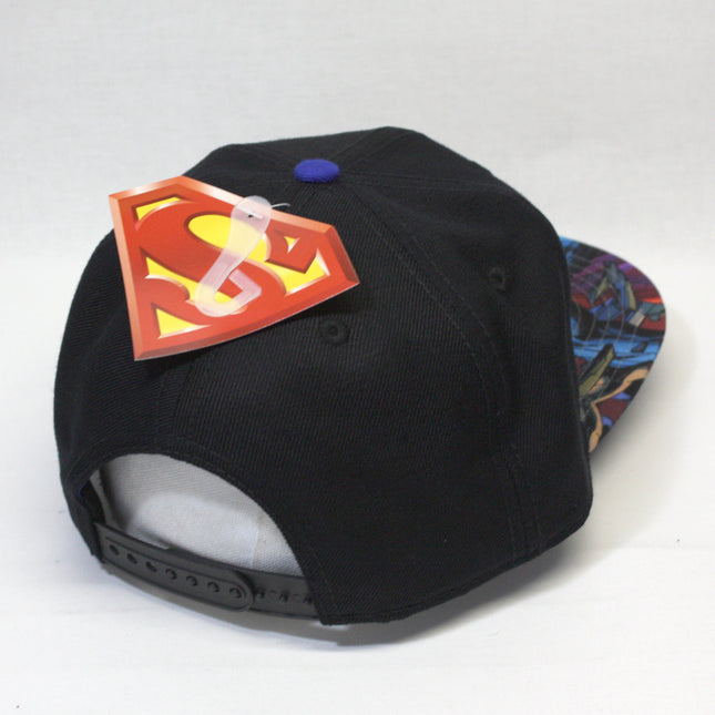 Superman Embroidered Logo and Sublimated Bill Adjustable Snapback Baseball Cap