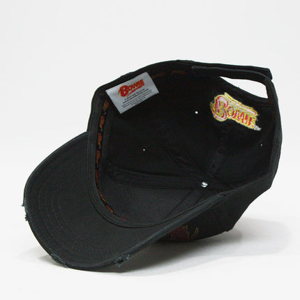 David Bowie Flash Logo Velcro Adjustable Vintage Frayed Distressed Baseball Cap