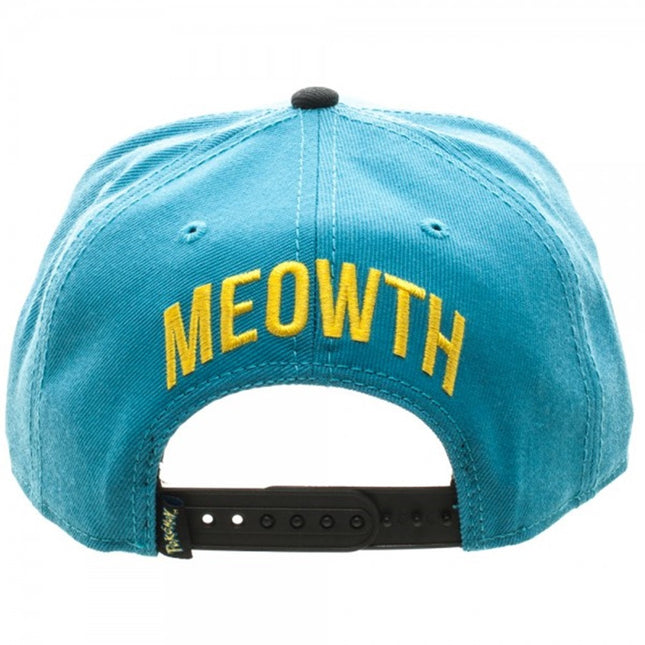 Pokemon Meowth Color Block Snapback Baseball Cap
