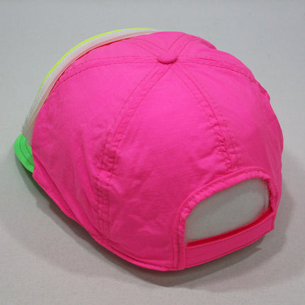 Cap Sac Adjustable Cap with Pocket Tri-Color - Pink/Yellow/Green