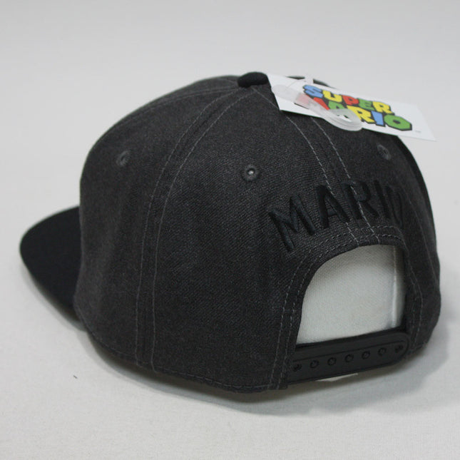 Nintendo Super Mario Gray Snapback Flat Brim Baseball Cap