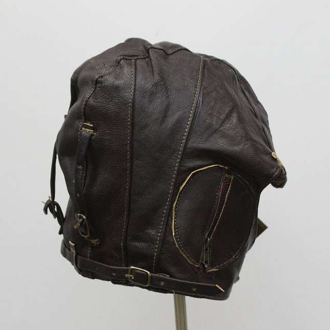 WWII Replica Vintage Style Leather Pilots Helmet Aviator Military Cap