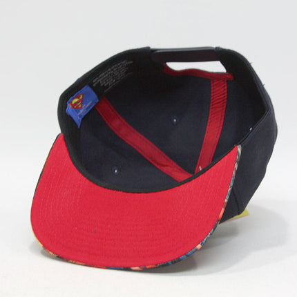 Superman Logo and Sublimated Flat Brim Adjustable Snapback Baseball Cap