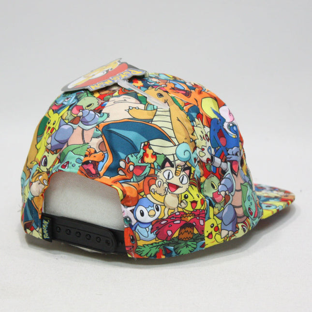 Pokemon Sublimated All Over Snapback Flat Brim Baseball Cap