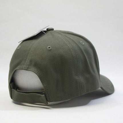 Vintage Tone on Tone USA Flag Cotton Adjustable Baseball Cap Olive Drab