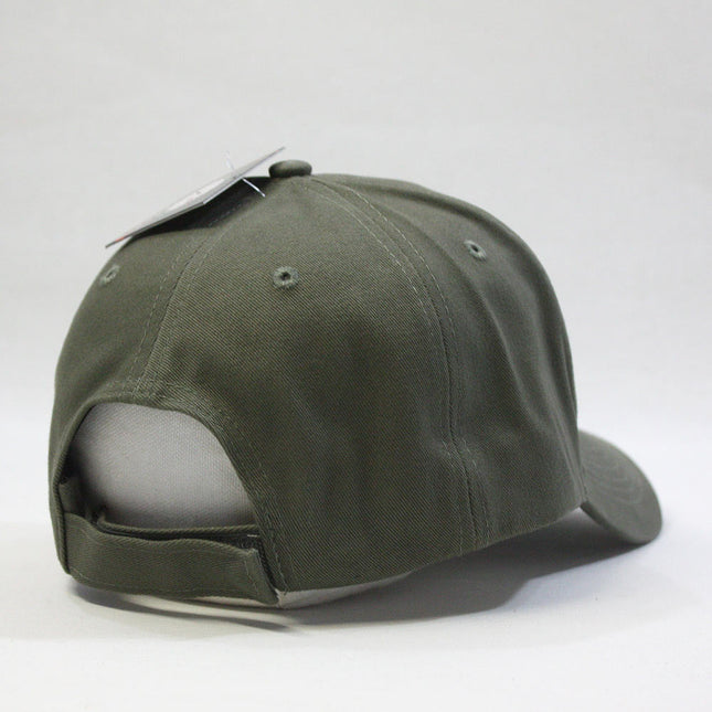 Vintage Tone on Tone USA Flag Cotton Adjustable Baseball Cap Olive Drab
