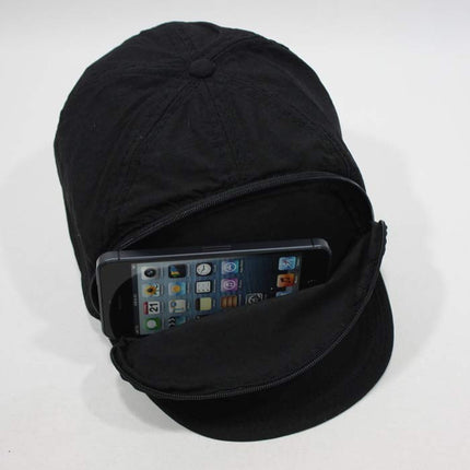 Cap Sac Adjustable Cap with Pocket Black