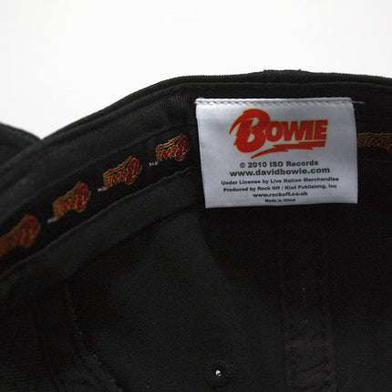 David Bowie Flash Logo Velcro Adjustable Vintage Frayed Distressed Baseball Cap