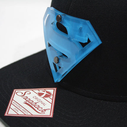 Superman Acrylic Logo Flat Brim Adjustable Snapback Baseball Cap