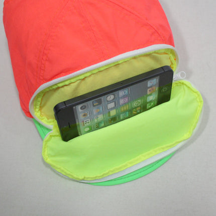 Cap Sac Adjustable Cap with Pocket Tri-color Sherbert - Orange/Green/Yellow