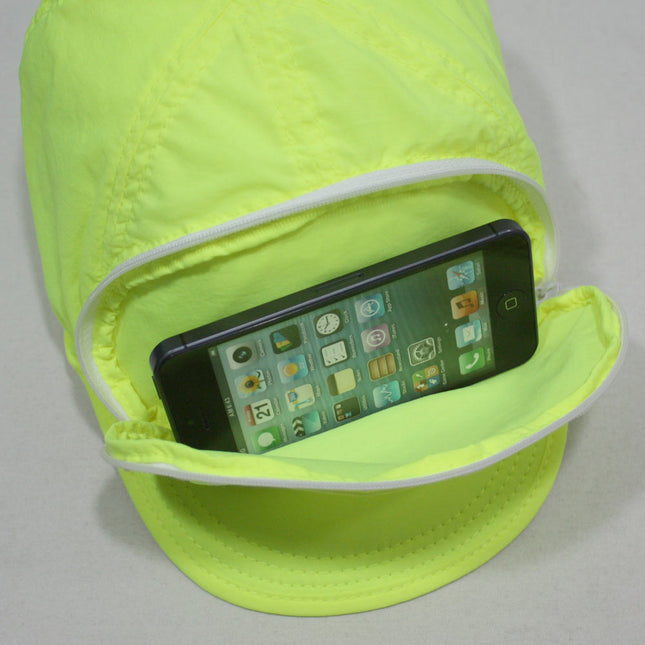 Cap Sac Adjustable Cap with Pocket - Neon Yellow