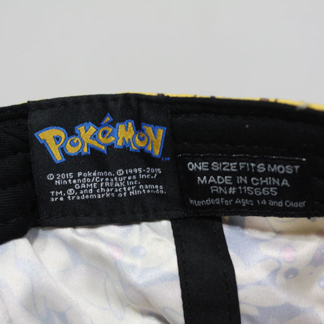 Pokemon Sublimated Pikachu, Embroidered Pokeball Snapback Baseball Cap