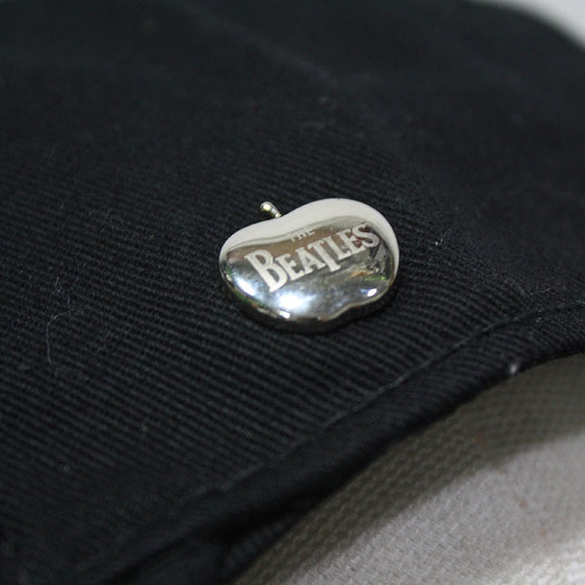The Beatles Classic Drop T Logo Black Distressed Adjustable Baseball Cap