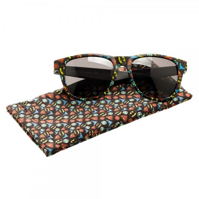 DC Comics All Logo Patterned Sunglasses w/ Case