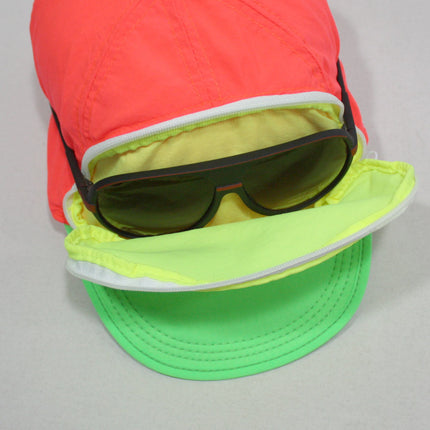 Cap Sac Adjustable Cap with Pocket Tri-color Sherbert - Orange/Green/Yellow