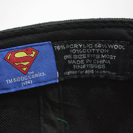 Superman Acrylic Logo Flat Brim Adjustable Snapback Baseball Cap