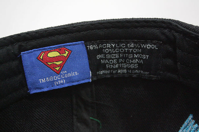 Superman Acrylic Logo Flat Brim Adjustable Snapback Baseball Cap