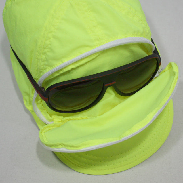 Cap Sac Adjustable Cap with Pocket - Neon Yellow