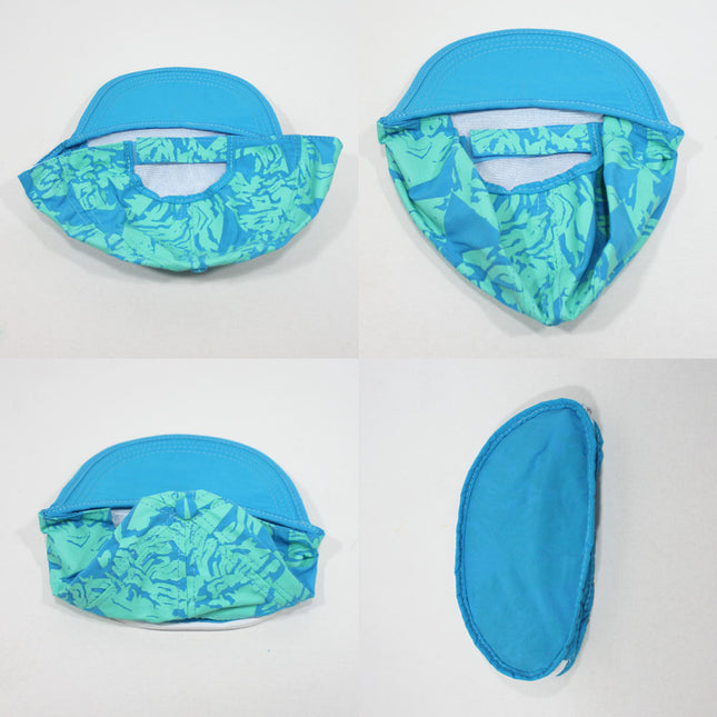 Cap Sac Adjustable Cap with Pocket Tri Angles Blue Turquoise