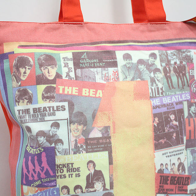 The Beatles Cotton Tote Bag with Zip Top 1s Red