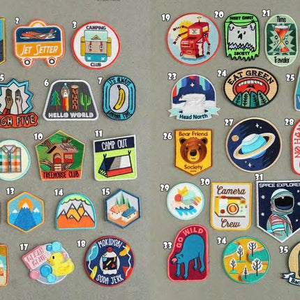 Head North Embroidered Sew or Iron-on Backing Patch