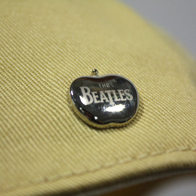 The Beatles Classic Drop T Logo Cream Distressed Adjustable Baseball Cap