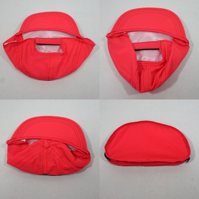 Cap Sac Adjustable Cap with Pocket Flame Red
