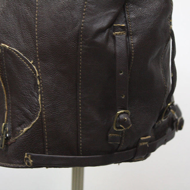 WWII Replica Vintage Style Leather Pilots Helmet Aviator Military Cap