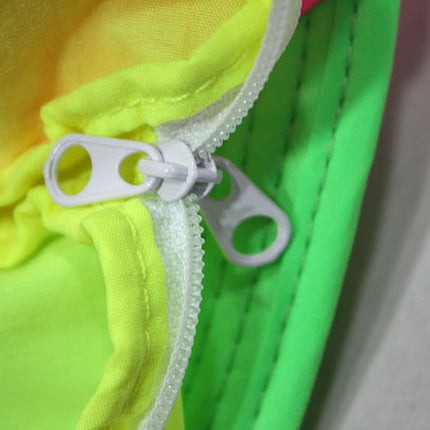 Cap Sac Adjustable Cap with Pocket Tri-Color - Pink/Yellow/Green