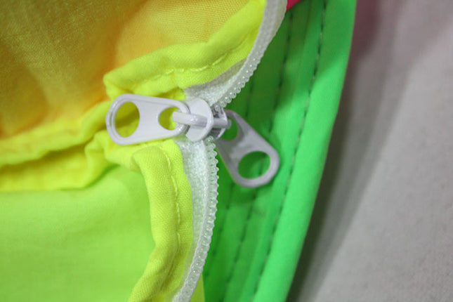 Cap Sac Adjustable Cap with Pocket Tri-Color - Pink/Yellow/Green