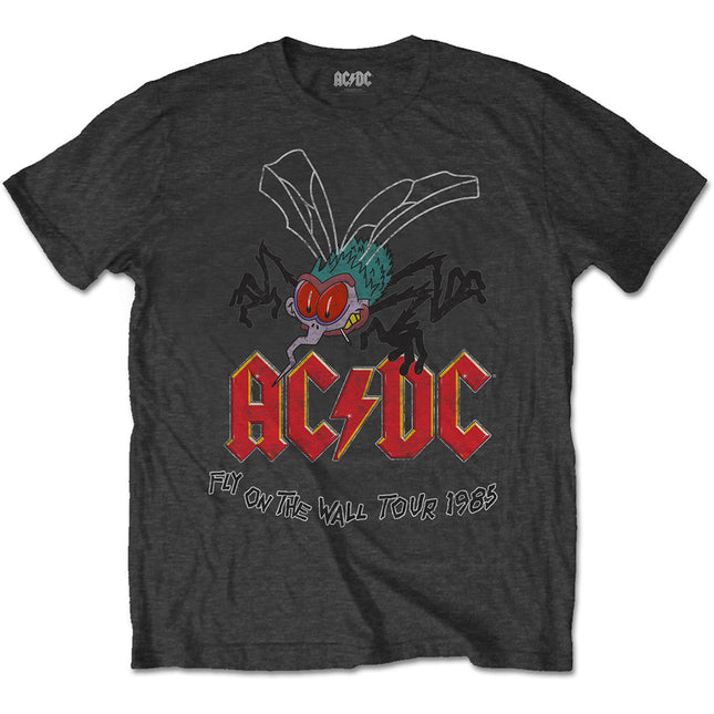 AC/DC Men's Fly On the Wall Unisex Tee Shirt Charcoal Gray