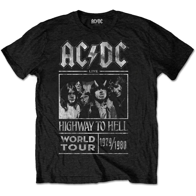 AC/DC Unisex Highway to Hell World Tour 1979/1980 Tee Shirt - Black