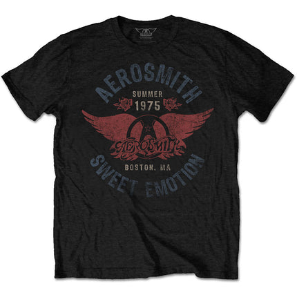 Aerosmith Men's Sweet Emotion Cotton Short Sleeves T Shirt Black