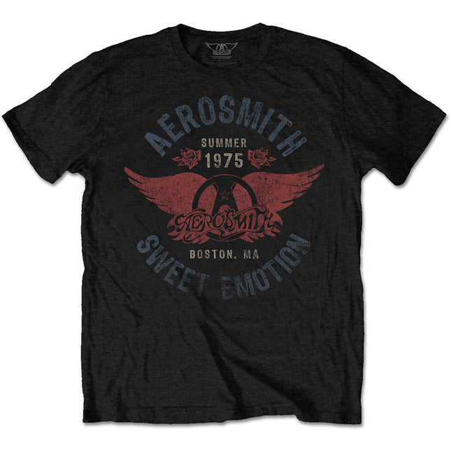 Aerosmith Men's Sweet Emotion Cotton Short Sleeves T Shirt Black