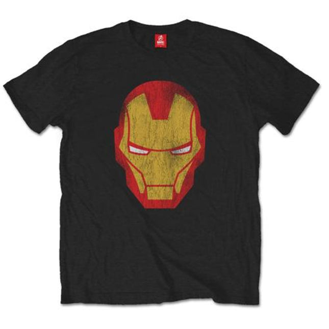 Marvel Comics Iron Man Distressed Men's Black Short Sleeves T Shirts