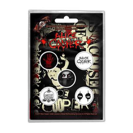 Alice Cooper Eyes Button Mini Badge Pack