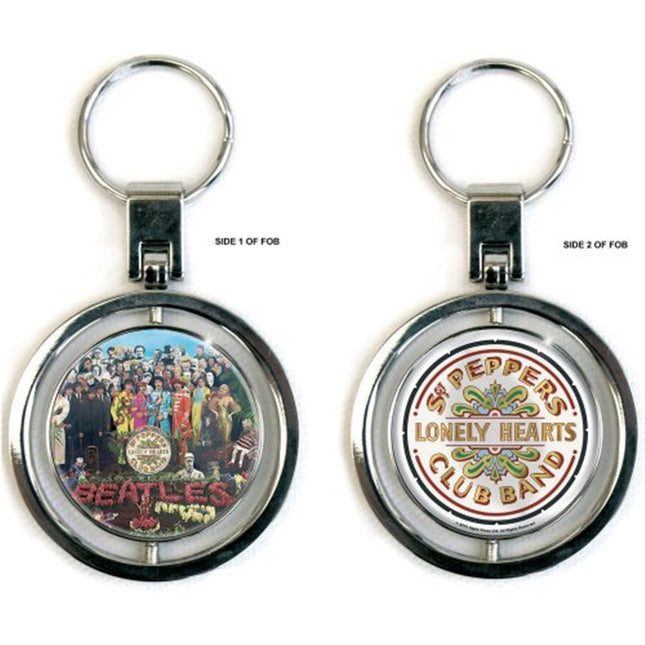 The Beatles Sgt Pepper Two Sided Metal Key Chain Key Ring