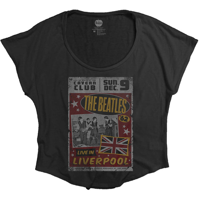 The Beatles Women's Live in Liverpool Cotton T Shirt Black