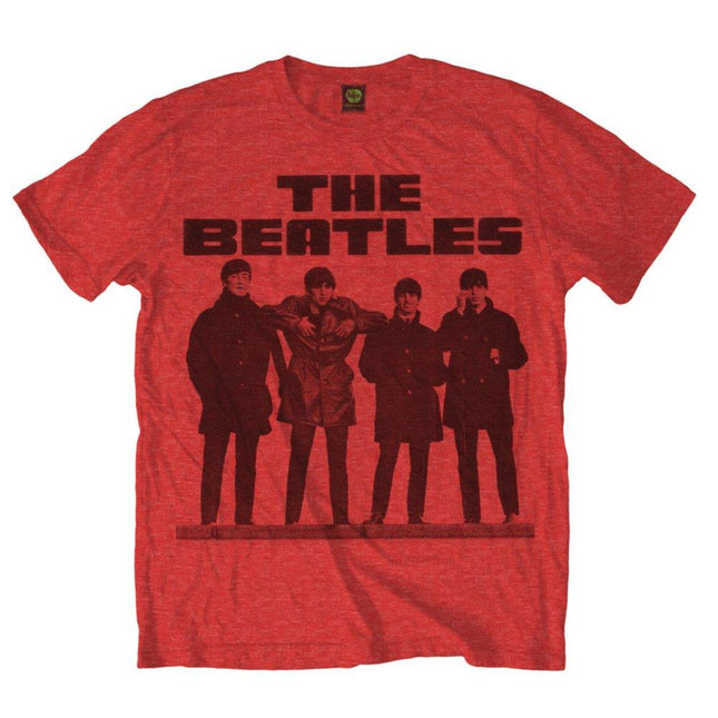 The Beatles Men's Long Tall Cotton Short Sleeves T Shirt Red