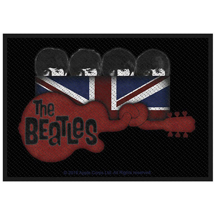 The Beatles Classic  Guitar & Union Jack Embroidered Iron on Patch