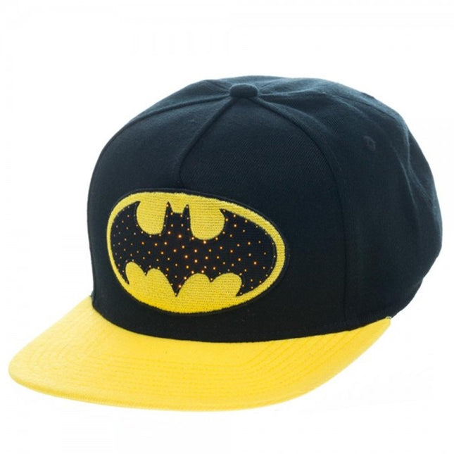 Batman Fiber Optic Lights Logo Snapback Baseball Cap