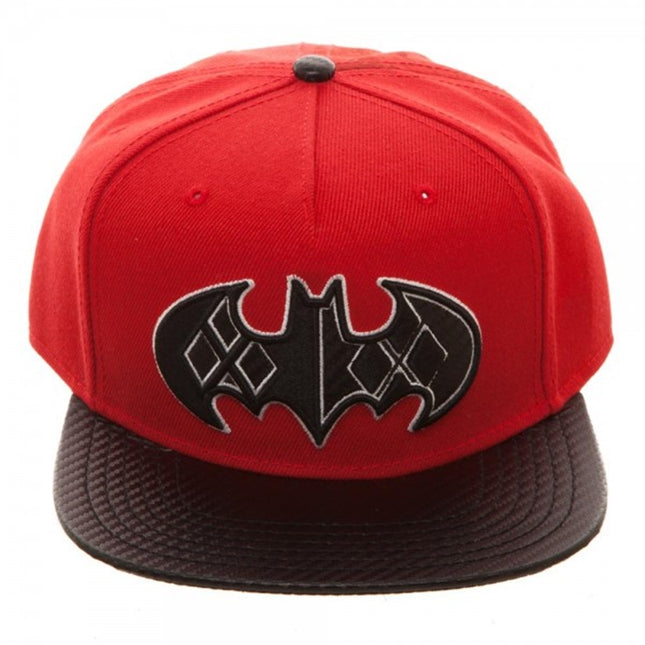DC Comics Batman Harley Quinn Carbon Fiber Flat Brim Snapback Adjustable Baseball Cap