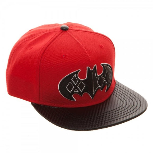 DC Comics Batman Harley Quinn Carbon Fiber Flat Brim Snapback Adjustable Baseball Cap