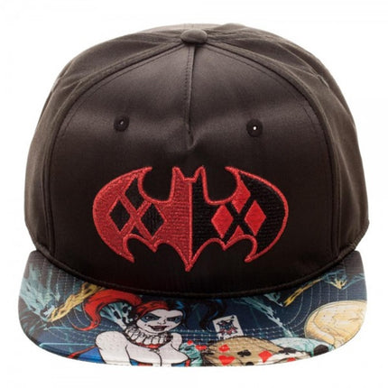 DC Comics Batman Harley Quinn Satin Flat Brim Snapback Adjustable Baseball Cap